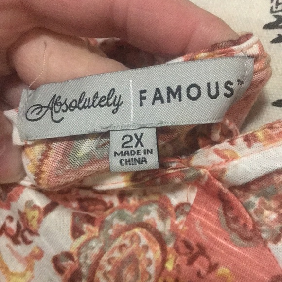 Absolutely Famous Orange Short Sleeve Shirt - size 2X - Picture 7 of 7